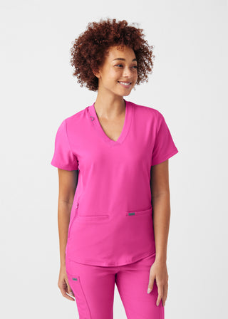 Rose Violet Forward 3-Pocket V-Neck Top Scrubs