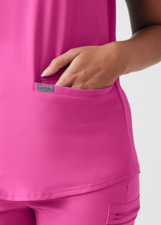 Rose Violet Forward 3-Pocket V-Neck Top Scrubs