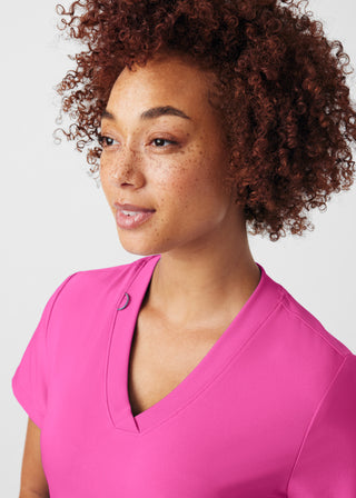 Rose Violet Forward 3-Pocket V-Neck Top Scrubs