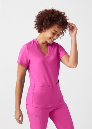 Rose Violet Forward 3-Pocket V-Neck Top Scrubs