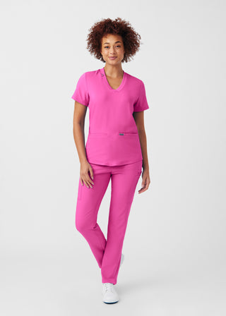 Rose Violet Forward 3-Pocket V-Neck Top Scrubs