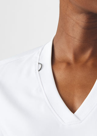 White Forward 3-Pocket V-Neck Top Scrubs
