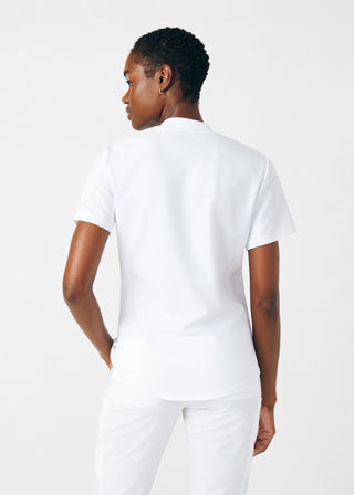 White Forward 3-Pocket V-Neck Top Scrubs