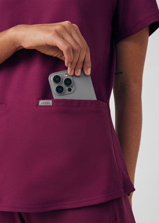 Wine Forward 3-Pocket V-Neck Top Scrubs