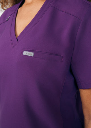 Eggplant Forward 2-Pocket V-Neck Top Scrubs