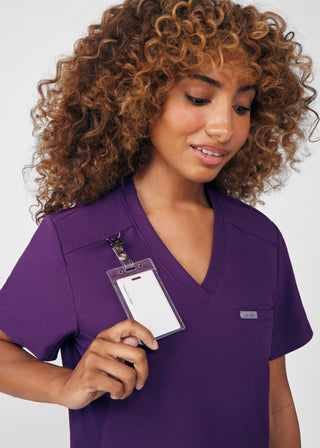 Eggplant Forward 2-Pocket V-Neck Top Scrubs