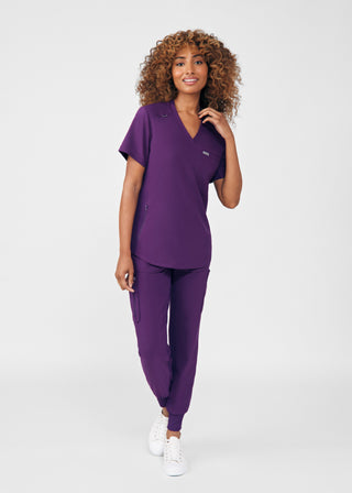 Eggplant Forward 2-Pocket V-Neck Top Scrubs