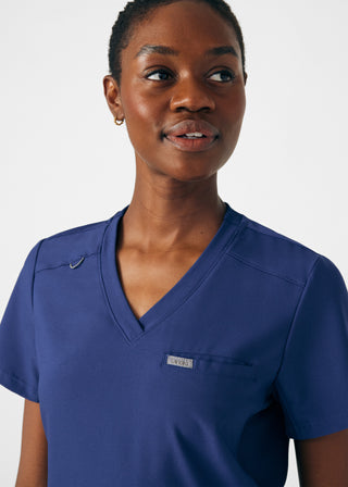 Navy Forward 2-Pocket V-Neck Top Scrubs
