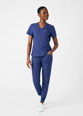 Navy Forward 2-Pocket V-Neck Top Scrubs