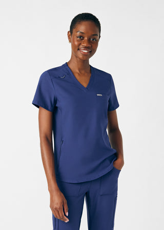 Navy Forward 2-Pocket V-Neck Top Scrubs