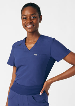 Navy Forward 2-Pocket V-Neck Top Scrubs