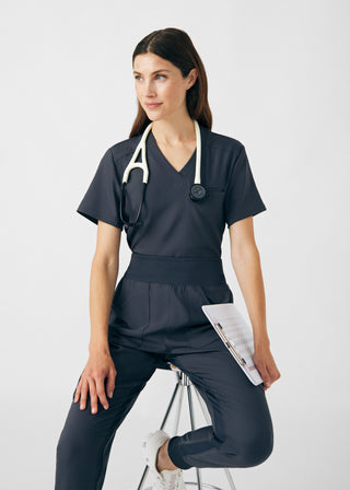 Pewter Forward 2-Pocket V-Neck Top Scrubs