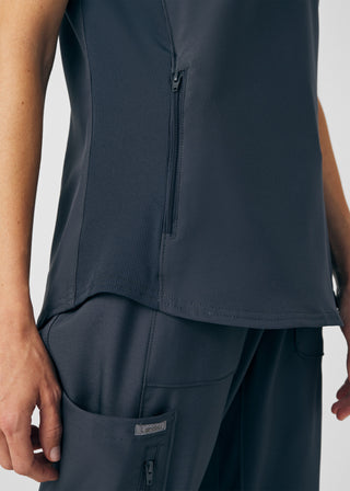 Pewter Forward 2-Pocket V-Neck Top Scrubs