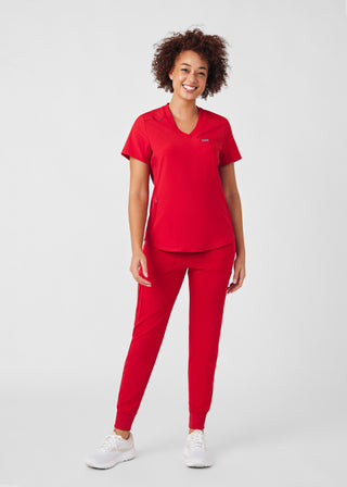 Red Forward 2-Pocket V-Neck Top Scrubs