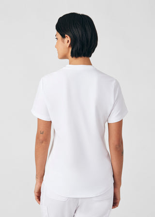 White Forward 2-Pocket V-Neck Top Scrubs
