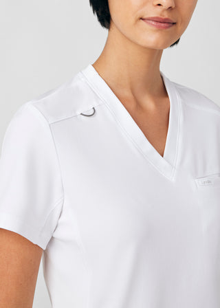 White Forward 2-Pocket V-Neck Top Scrubs
