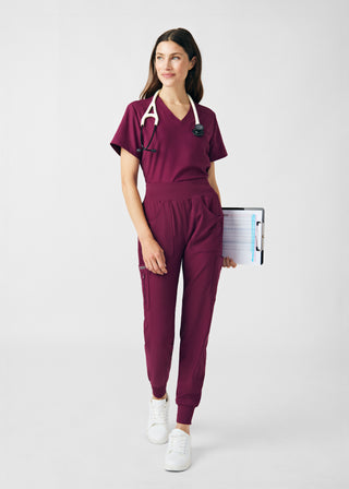 Wine Forward 2-Pocket V-Neck Top Scrubs