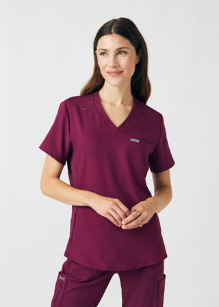 Wine Forward 2-Pocket V-Neck Top Scrubs