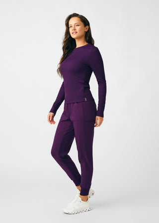 Eggplant Forward 1-Pocket Long-Sleeve Tee Scrubs