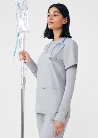 Gray Forward 1-Pocket Long-Sleeve Tee Scrubs