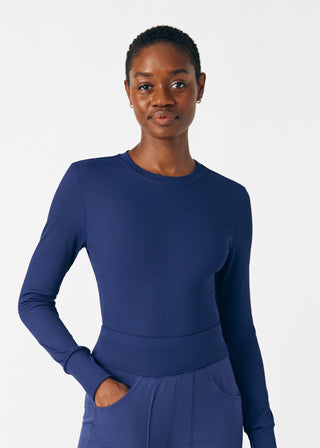 Navy Forward 1-Pocket Long-Sleeve Tee Scrubs