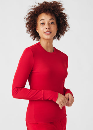 Red Forward 1-Pocket Long-Sleeve Tee Scrubs