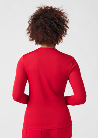 Red Forward 1-Pocket Long-Sleeve Tee Scrubs