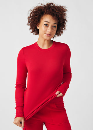 Red Forward 1-Pocket Long-Sleeve Tee Scrubs