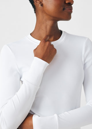 White Forward 1-Pocket Long-Sleeve Tee Scrubs