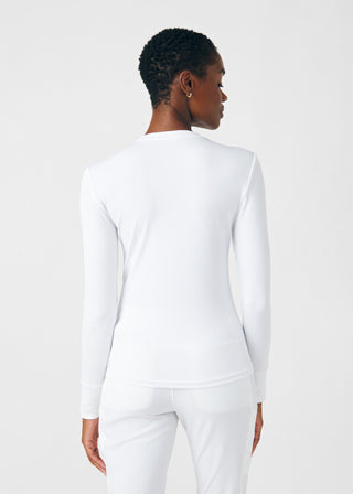White Forward 1-Pocket Long-Sleeve Tee Scrubs