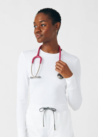 White Forward 1-Pocket Long-Sleeve Tee Scrubs