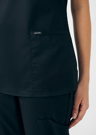 Black ProFlex 3-Pocket V-Neck Top Scrubs
