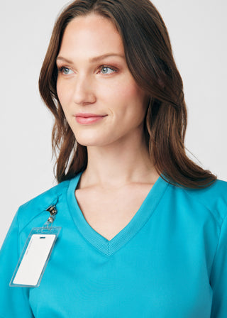 Teal ProFlex 3-Pocket V-Neck Top Scrubs