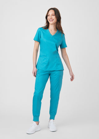 Teal ProFlex 3-Pocket V-Neck Top Scrubs