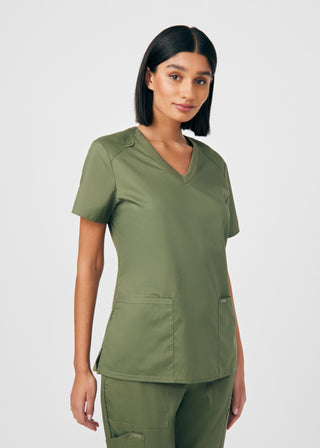 Olive Moss ProFlex 3-Pocket V-Neck Top Scrubs