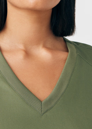 Olive Moss ProFlex 3-Pocket V-Neck Top Scrubs