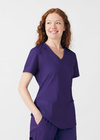 Grape ProFlex 3-Pocket V-Neck Top Scrubs