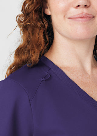 Grape ProFlex 3-Pocket V-Neck Top Scrubs