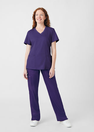 Grape ProFlex 3-Pocket V-Neck Top Scrubs