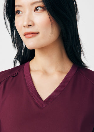 Wine ProFlex 3-Pocket V-Neck Top Scrubs