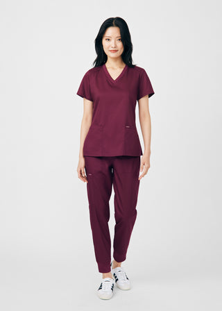 Wine ProFlex 3-Pocket V-Neck Top Scrubs