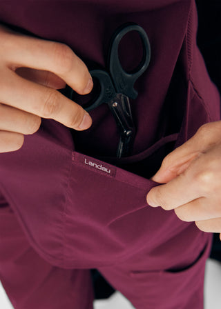 Wine ProFlex 3-Pocket V-Neck Top Scrubs