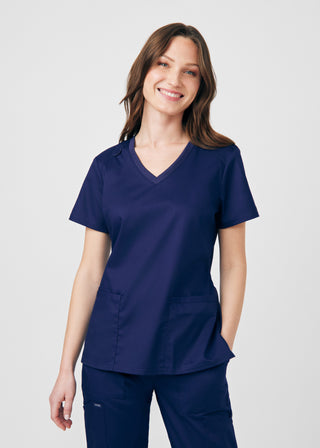 True Navy ProFlex 3-Pocket V-Neck Top Scrubs
