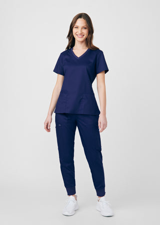 True Navy ProFlex 3-Pocket V-Neck Top Scrubs