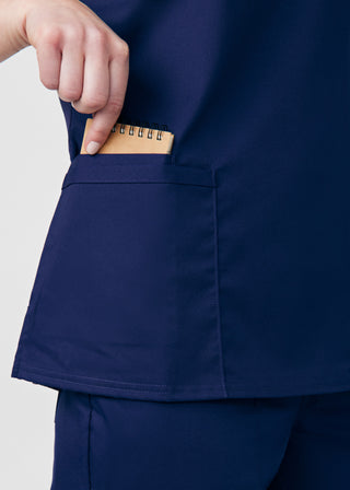 True Navy ProFlex 3-Pocket V-Neck Top Scrubs