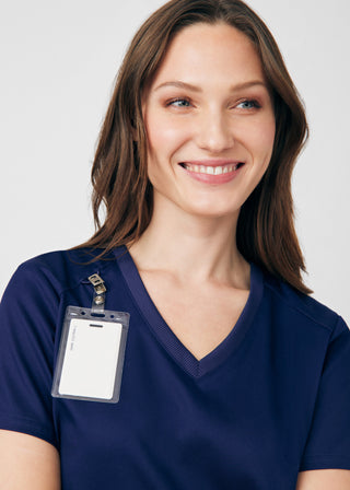 True Navy ProFlex 3-Pocket V-Neck Top Scrubs