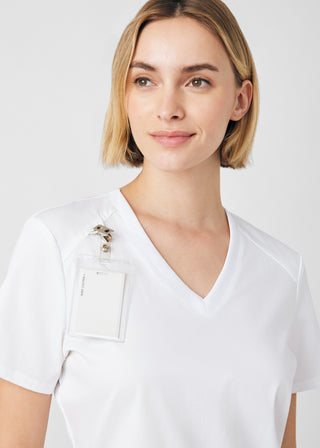 White ProFlex 3-Pocket V-Neck Top Scrubs