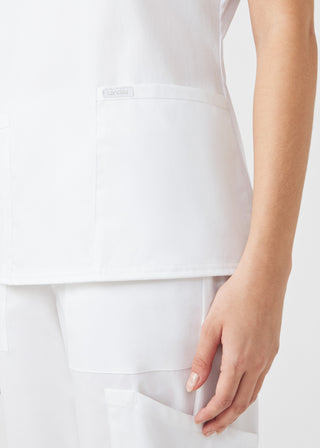 White ProFlex 3-Pocket V-Neck Top Scrubs