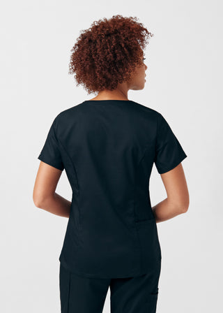 Black ProFlex 2-Pocket V-Neck Top Scrubs