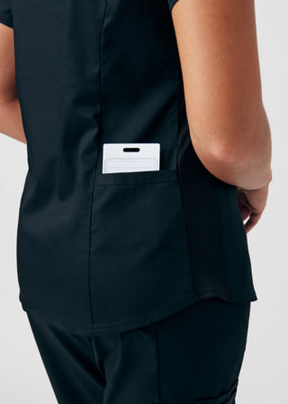 Black ProFlex 2-Pocket V-Neck Top Scrubs